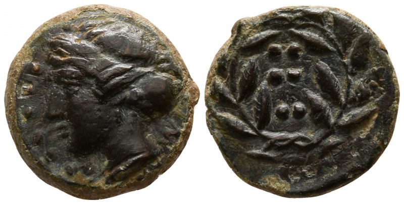 Sicily. Himera circa 415-409 BC.
Hemilitron Æ

13mm., 3,44g.

IME, head of ...
