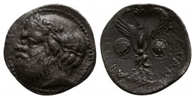 Sicily. Katane 415-404 BC. Litra AR