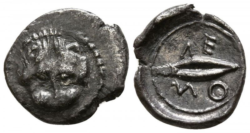 Sicily. Leontinoi circa 476-466 BC.
Litra AR

9mm., 0,62g.

Facing lion’s s...