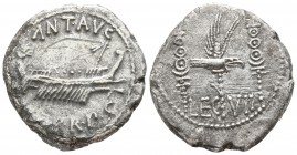 Mark Antony 32-31 BC. Mint moving with Mark Antony. Denarius AR