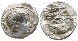 Augustus 27-14 BC. Lugdunum. Foureé Denarius AR
