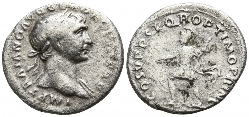 Trajan AD 98-117. Rome
Denarius AR

18mm., 2,82g.

IMP TRAIANO AVG GER DAC ...