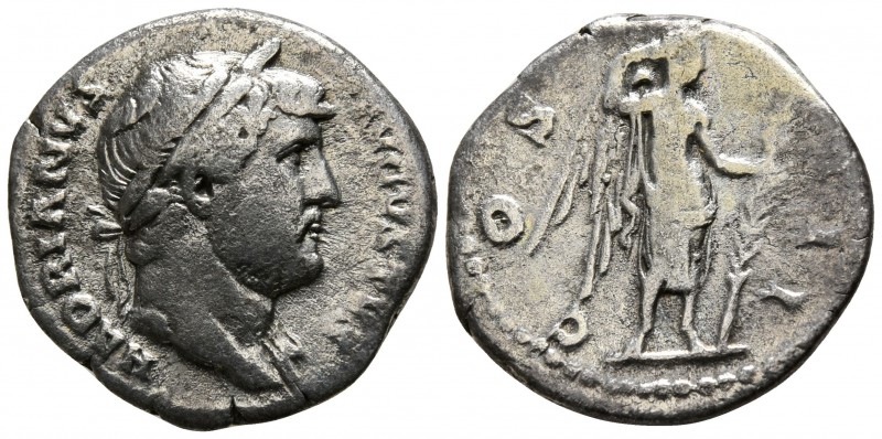 Hadrian AD 117-138. Rome
Denarius AR

17mm., 2,96g.

HADRIANVS AVGVSTVS, la...