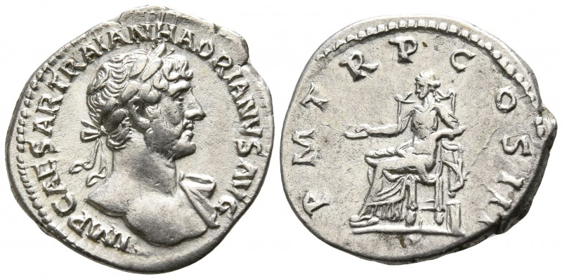 Hadrian AD 117-138. Rome
Denarius AR

18mm., 3,02g.

IMP CAESAR TRAIAN HADR...