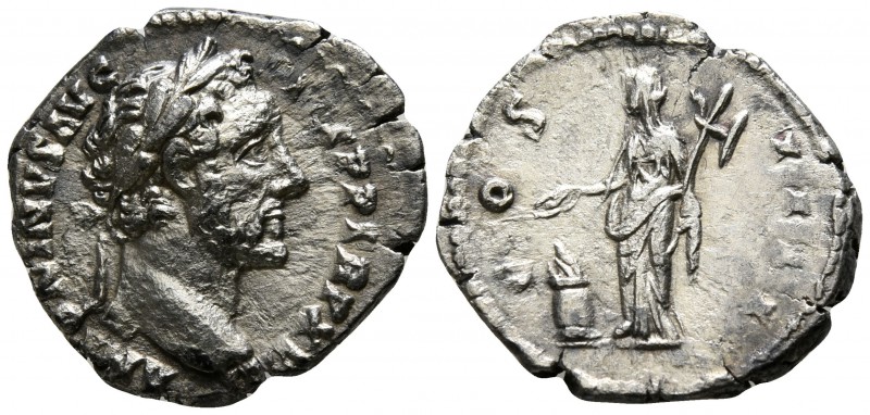 Antoninus Pius AD 138-161. Rome
Denarius AR

17mm., 2,64g.

ANTONINVS AVG P...