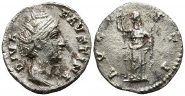 Diva Faustina AD 140-141. Rome. Denarius AR