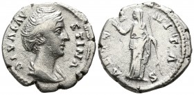 Faustina I, wife of Antoninus Pius AD 141. Rome. Denarius AR