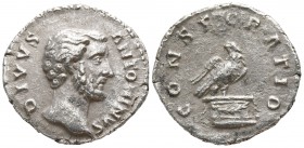 Divus Antoninus Pius AD 161. Rome. Denarius AR