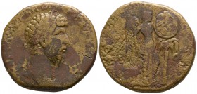 Lucius Verus AD 161-169. Rome. Sestertius Æ