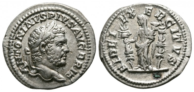 Caracalla AD 211-217. Rome
Denarius AR

20mm., 3,19g.

ANTONINVS PIVS AVG B...
