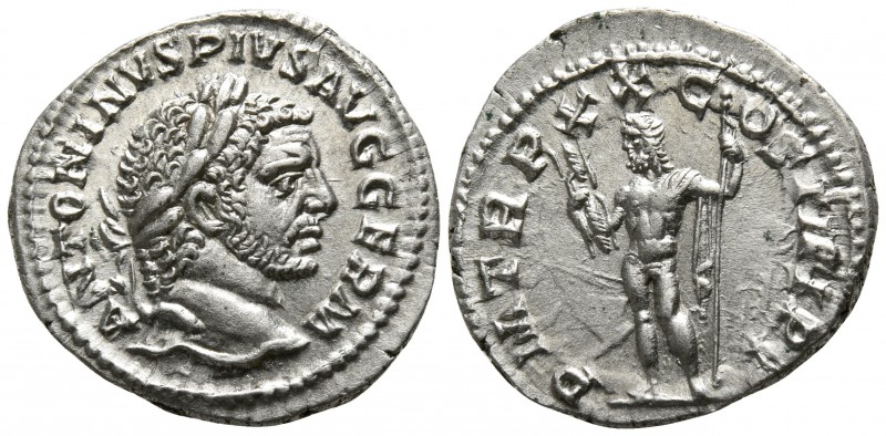 Caracalla AD 211-217. Rome
Denarius AR

18mm., 2,80g.

ANTONINVS PIVS AVG G...