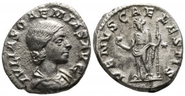 Julia Soaemias AD 218-222. Rome. Denarius AR