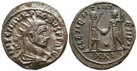 Probus AD 276-282. Tripolis. Antoninianus Æ silvered