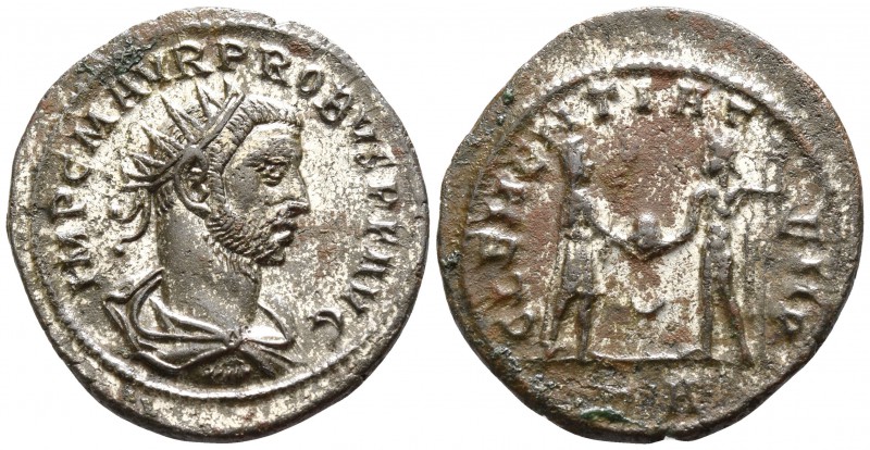 Probus AD 276-282. Tripolis
Antoninianus Æ silvered

22mm., 3,44g.

IMP C M...