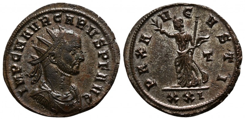 Carus AD 282-283. Rome
Antoninianus Æ

20mm., 3,49g.

IMP C M AVR CARVS P F...