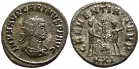 Carinus AD 283-285. Cyzicus. Antoninianus Æ silvered