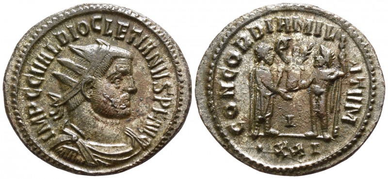 Diocletian AD 284-305. Antioch
Antoninianus Æ silvered

21mm., 3,71g.

IMP ...