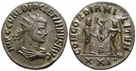 Diocletian AD 284-305. Siscia. Antoninianus Æ silvered