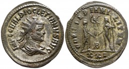 Diocletian AD 284-305. Siscia. Antoninianus Æ silvered