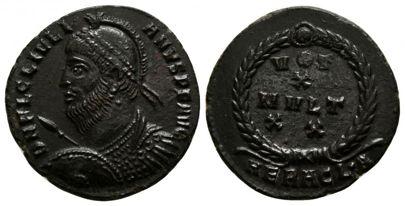 Julian II AD 360-363. Heraclea
Follis Æ

18mm., 2,75g.

D N FL CL IVLI-ANVS...