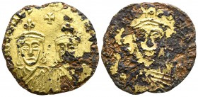 Uncertain Emperor, ca. 700-800 AD. Possibly Constantinople. Fourrée Solidus (?)