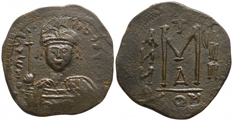Maurice Tiberius. AD 582-602. Possibly imitating Constantinople
Follis Æ

27m...