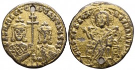 Basil I the Macedonian, with Constantine. AD 867-886. Constantinople. Foureé Solidus AV