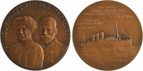 Allemagne, Henri de Prusse, traversée de l'Atlantique à bord du Cap Trafalgar, par Hansen, 1914
A/PRINZ. U. PRINZESSIN. HEINRICH. V. PREUSSEN
Bustes...