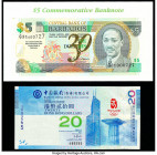 Barbados, Estonia and Hong Kong Group of 3 Commemorative Sets with Folders Crisp Uncirculated. Barbados Pick 65A is mounted to the presentation holder...