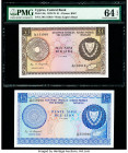 Cyprus Central Bank of Cyprus 1; 5 Pounds 1.5.1978; 1.6.1974 Pick 43c; 44c Two Examples PMG Choice Uncirculated 64 EPQ; About Uncirculated. 

HID09801...