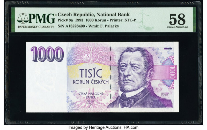 Czech Republic National Bank 1000 Korun 1993 Pick 8a PMG Choice About Unc 58. 

...