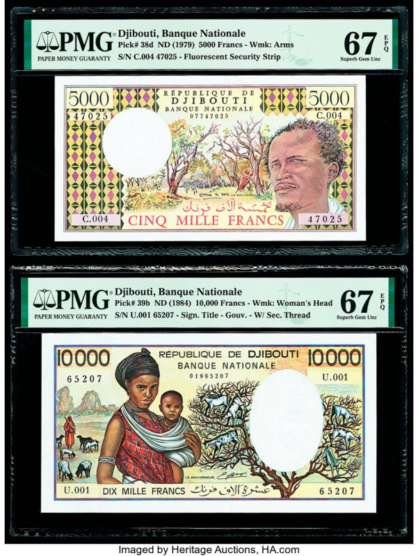 Djibouti Banque Nationale de Djibouti 5000; 10,000 Francs ND (1979; 1984) Pick 3...
