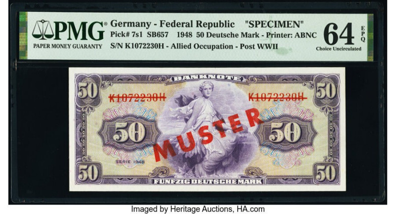 Germany Federal Republic U.S. Army Command 50 Deutsche Mark 1948 Pick 7s1 Specim...