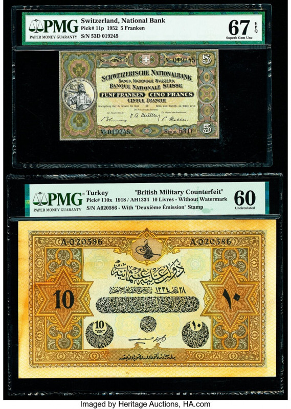 Greece Bank of Greece 50,000 Drachmai 1950 Pick 185a PMG Very Fine 30; Turkey Mi...