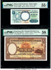 Hong Kong Hongkong & Shanghai Banking Corp. 5 Dollars 1.7.1954 Pick 180a KNB61 Two Consecutive Examples PMG Choice About Unc 58; Choice About Unc 58 E...