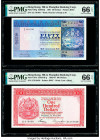 Hong Kong Hongkong & Shanghai Banking Corp. 50; 100 Dollars 31.3.1981; 31.3.1983 Pick 184g; 187d Two Examples PMG Gem Uncirculated 66 EPQ (2). 

HID09...