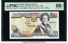 Jersey States of Jersey 50 Pounds ND (2000) Pick 30 PMG Gem Uncirculated 66 EPQ. 

HID09801242017

© 2020 Heritage Auctions | All Rights Reserved