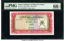 Oman Sultanate of Muscat and Oman 1 Rial Saidi ND (1970) Pick 4a PMG Gem Uncirculated 66 EPQ. 

HID09801242017

© 2020 Heritage Auctions | All Rights ...