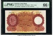 Pakistan State Bank of Pakistan 100 Rupees ND (1951) Pick 14b PMG Gem Uncirculated 66 EPQ. Staple holes at issue.

HID09801242017

© 2020 Heritage Auc...