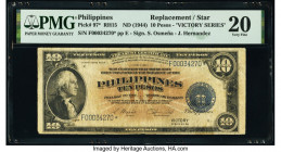 Philippines Philippine National Bank 10 Pesos ND (1944) Pick 97* Replacement PMG Very Fine 20. 

HID09801242017

© 2020 Heritage Auctions | All Rights...