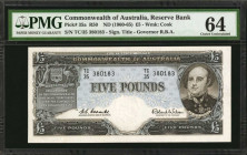 AUSTRALIA. Commonwealth of Australia. 5 Pounds, ND (1960-65). P-35a. PMG Choice Uncirculated 64.

Estimate: $50.00 - $100.00