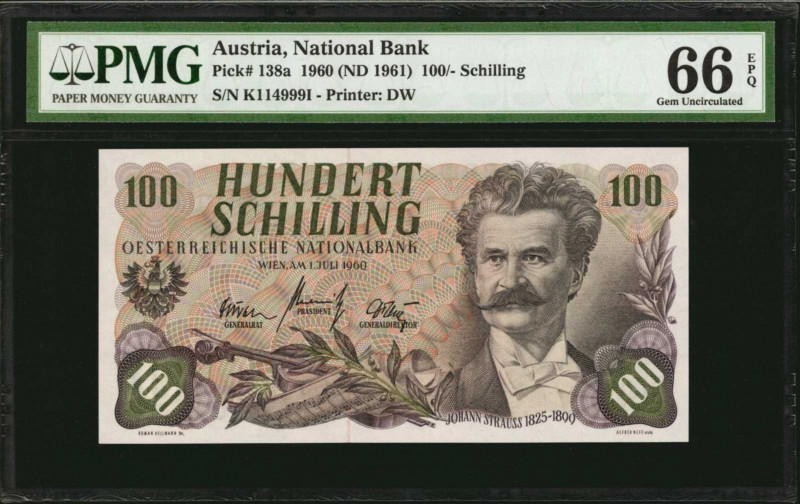 AUSTRIA. Oesterreichische Nationalbank. 100 Schilling, 1960 (ND 1961). P-138a. P...