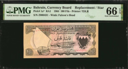 BAHRAIN. Bahrain Currency Board. 100 Fils, 1964. P-1a*. Replacement. PMG Gem Uncirculated 66 EPQ.

Estimate: $50.00 - $100.00