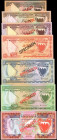 BAHRAIN. Lot of (7). Mixed Banks. 100 Fils to 20 Dinars, 1964-73. P-1 to 6 & 10. Specimens.

Estimate: $300.00 - $50.00