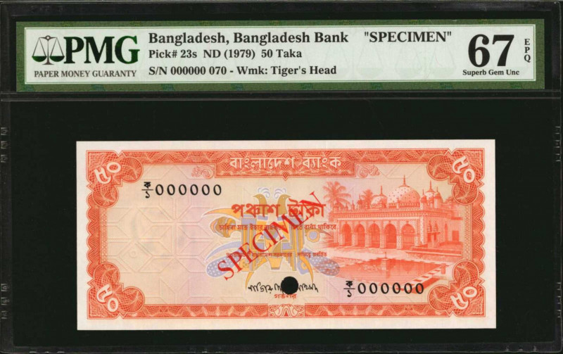 BANGLADESH. Bangladesh Bank. 50 Taka, ND (1979). P-23s. Specimen. PMG Superb Gem...
