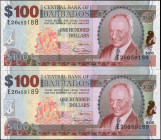 BARBADOS. Lot of (2). Central Bank of Barbados. 100 Dollars, 2007. P-71a. Consecutive. Uncirculated.

Estimate: $100.00 - $150.00