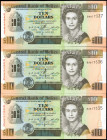 BELIZE. Lot of (3). Central Bank of Belize. 10 Dollars, 1996. P-59. Consecutive. Choice Uncirculated.

Estimate: $80.00 - $120.00