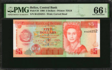 BELIZE. Lot of (6). Central Bank of Belize. 2 & 5 Dollars, Mixed Dates. P-Various. PMG Gem Uncirculated 65 EPQ & 66 EPQ.

Included in this lot are P...