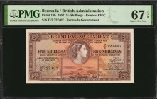 BERMUDA. Bermuda Government. 5 Shillings, 1957. P-18b. PMG Superb Gem Uncirculated 67 EPQ.

Estimate: $100.00 - $200.00