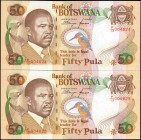 BOTSWANA. Lot of (2). Banka ya Botswana. 50 Pula, ND (1992). P-15. Consecutive. Uncirculated.

Estimate: $80.00 - $120.00